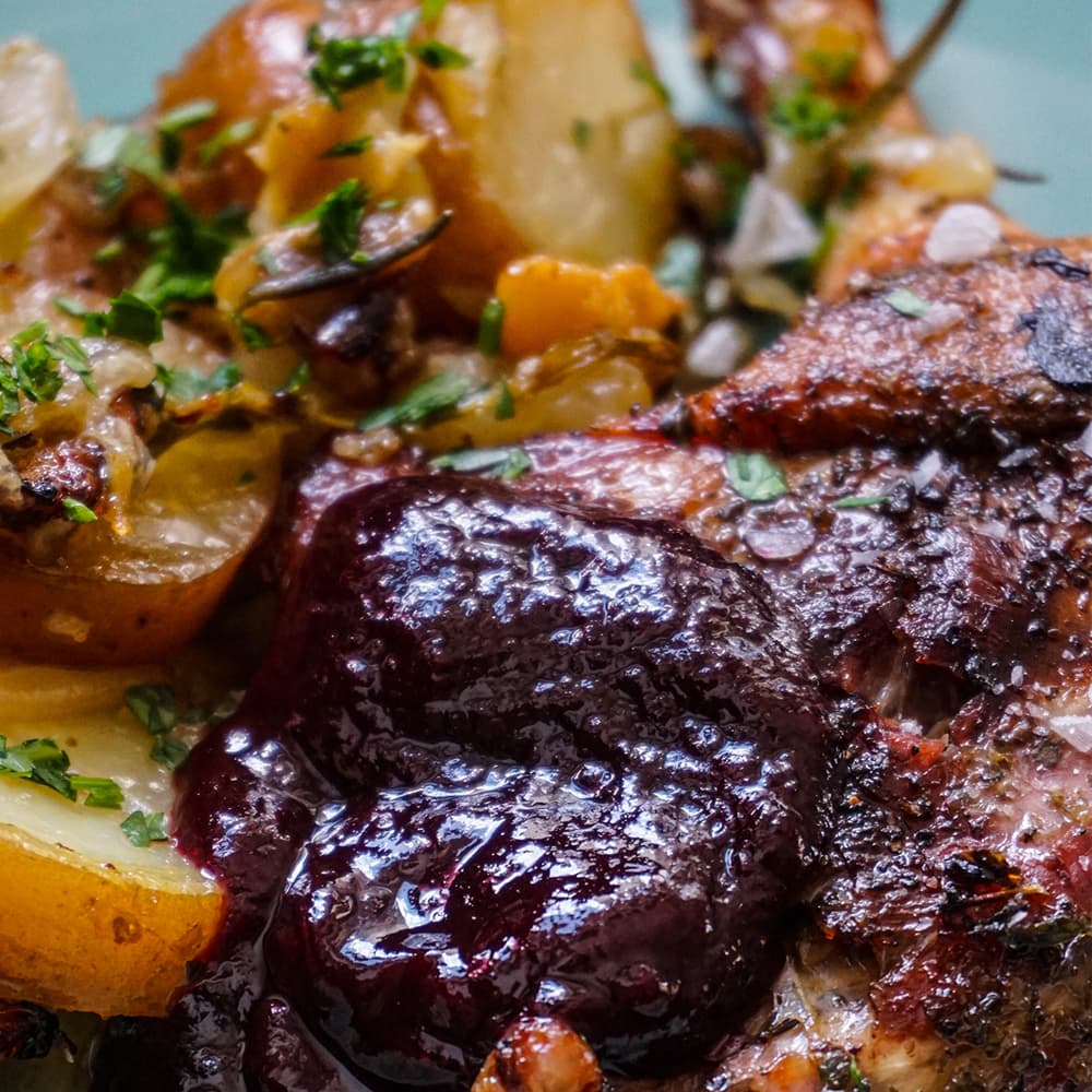 Majorannás kacsacomb szilvaszósszal grill recept