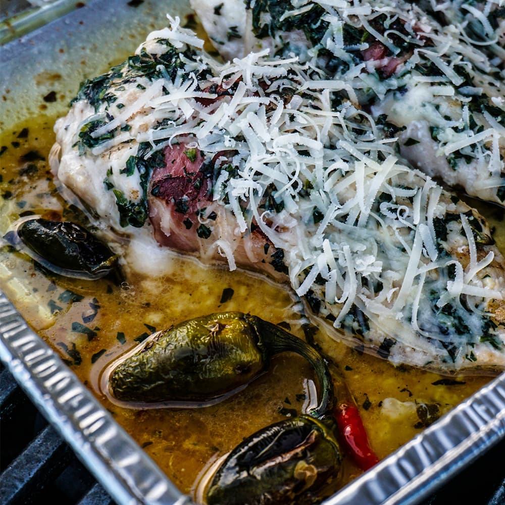 Parmezános csirke baconnel grill recept