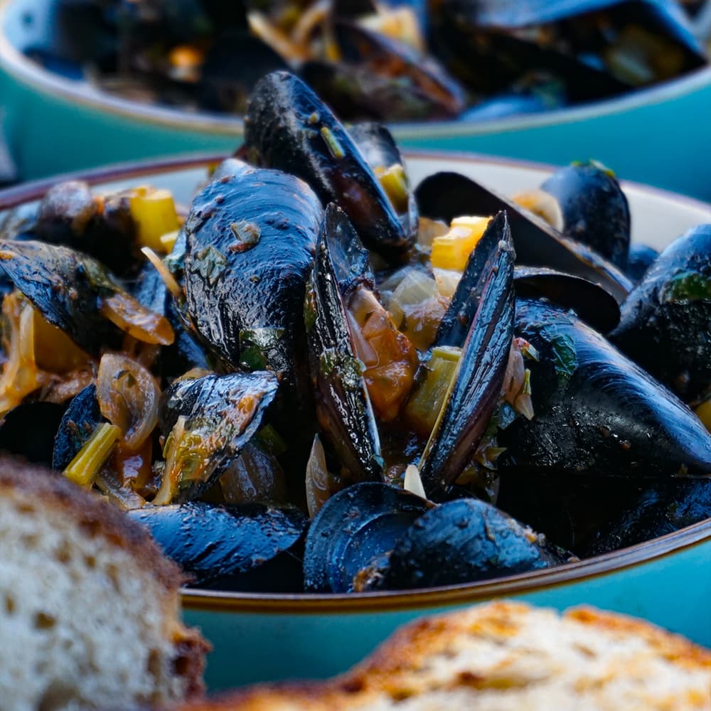 Boros kék kagyló grill recept