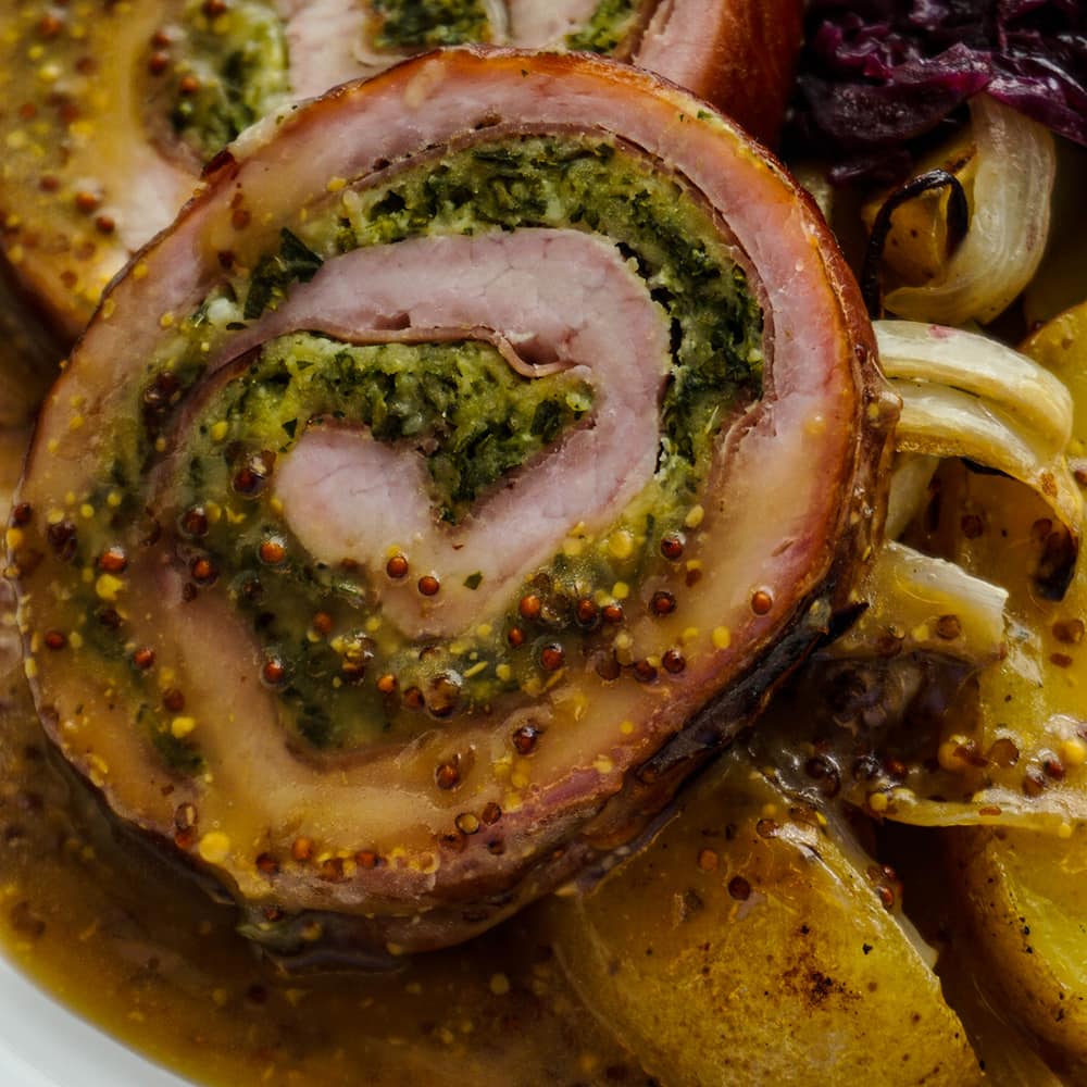 Göngyölt töltött sertéskaraj grill recept