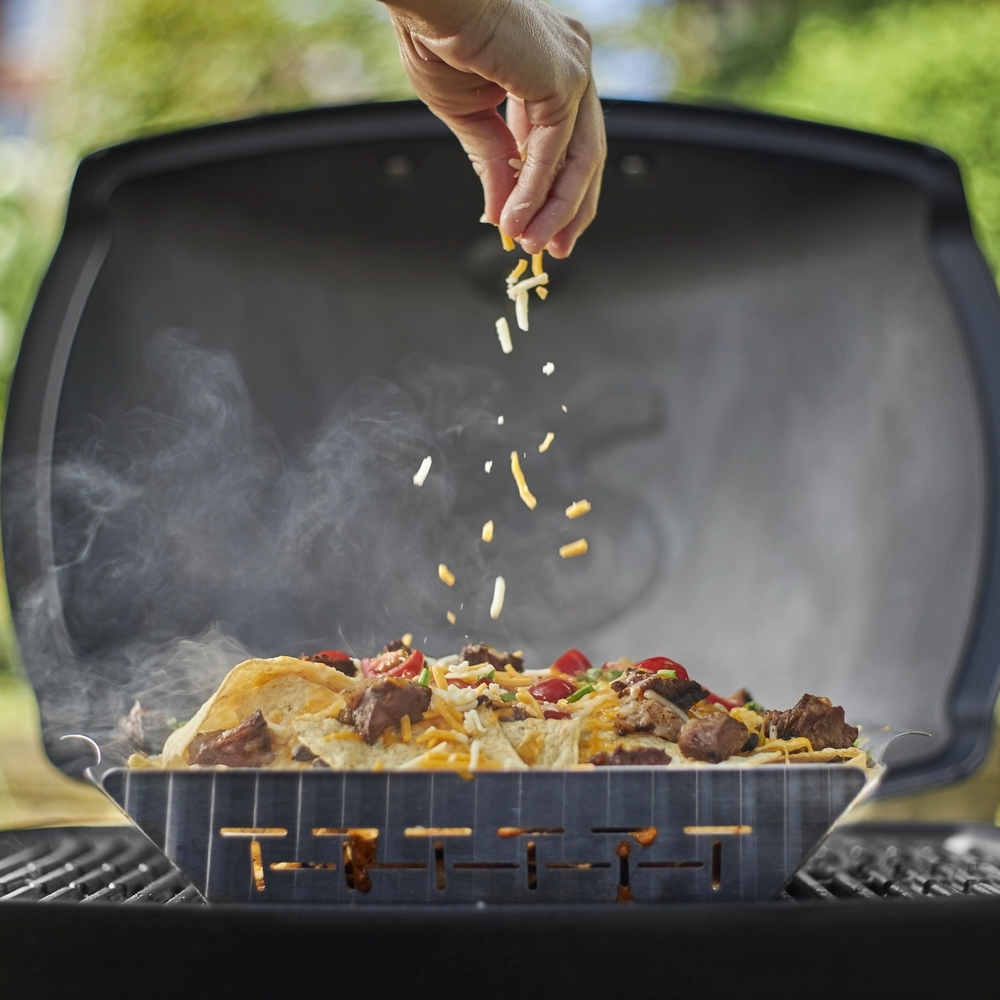 Kicsi Deluxe grillező kosár magas oldalakkal, rozsdamentes acél